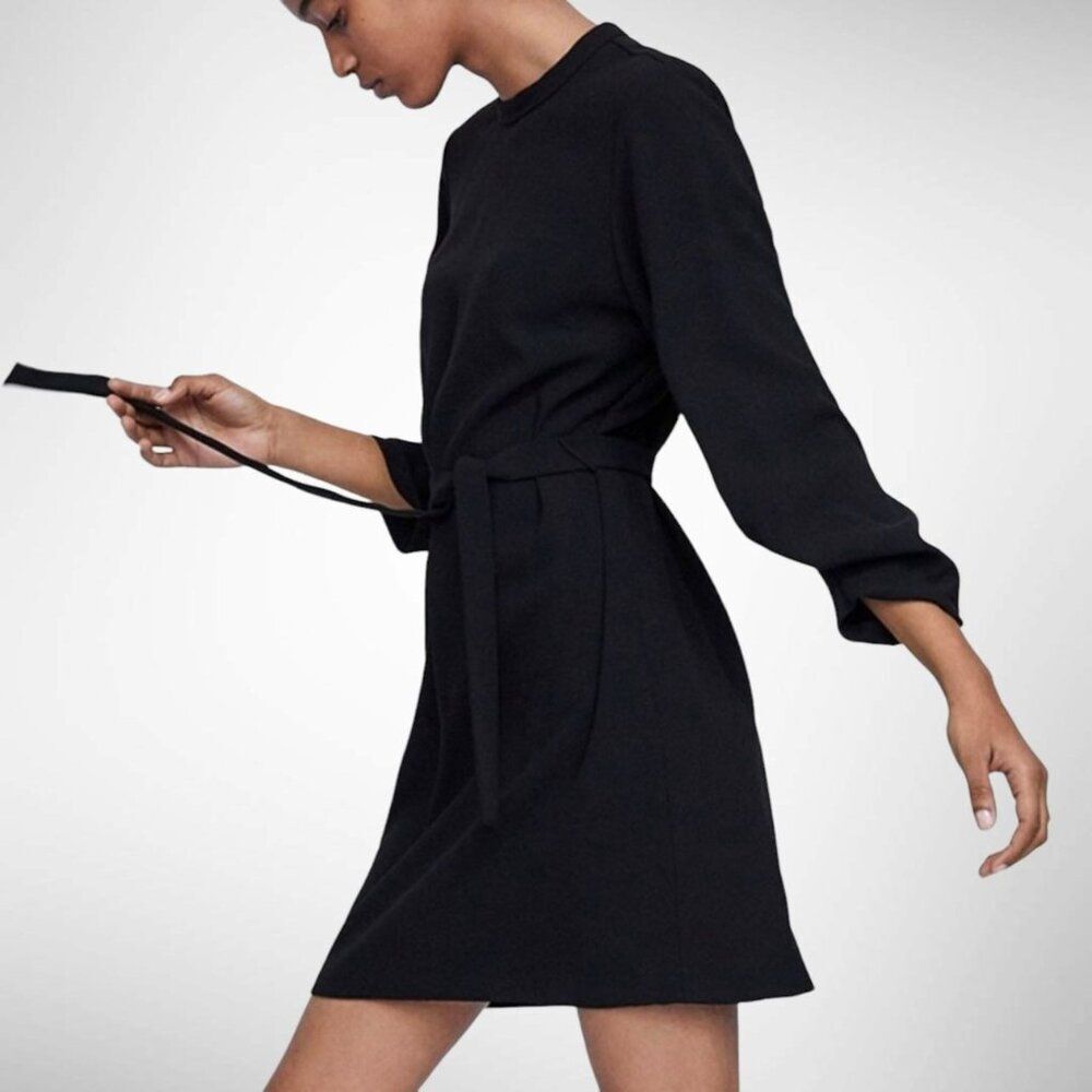 Zara Black Long Sleeve Dress